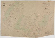 Amange, Lavans, Romange et Vriange, tableau d'assemblage. -Tableau d'assemblage des plans cadastraux parcellaires des communes de Amange, Lavans, Romange et Vriange, canton de Rochefort, terminés sur le terrain en 1836, Pour Amange : 22/12/1836. Pour Lavans : 25/07/1836. Pour Romange : 05/12/1836 ; Pour Vriange : 20/05/1837.Date : 1836-1837 ; géomètre : Duchesne et Guyard ; échelle : 1/10000 ; dimension : 70 X 101 cm.