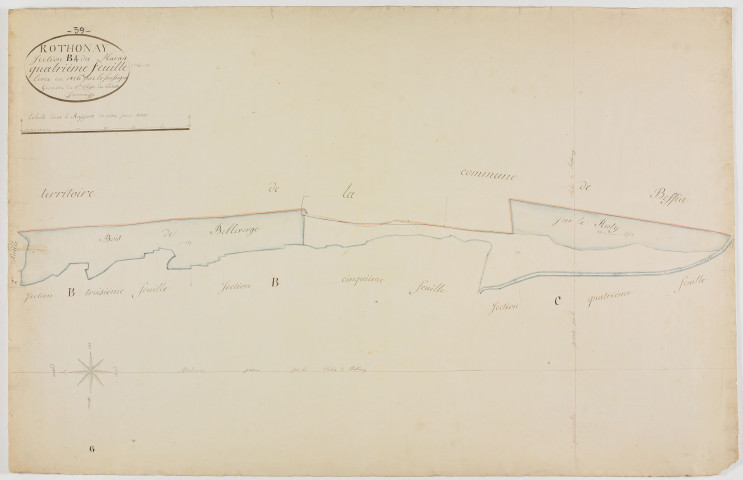 Rothonay, section B, le Marais, feuille 4.géomètre : Jannin