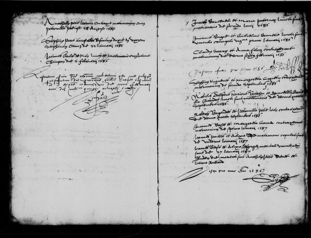 Mariages et de sépultures, mariages, 25 septembre 1583 - 17 décembre 1684, sépultures, fin 1655 - 17 janvier 1657, 28 janvier 1659 - 3 janvier 1685.