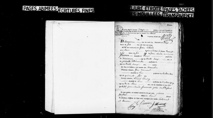 Naissances, mariages, décès, publications de mariage.