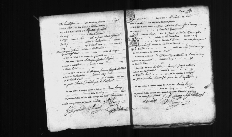 Publications de mariage an XII-1811, naissances, mariages, décès an XII-1812.