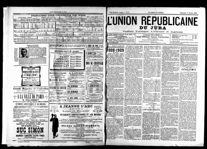 L'Union républicaine du Jura. 1909.