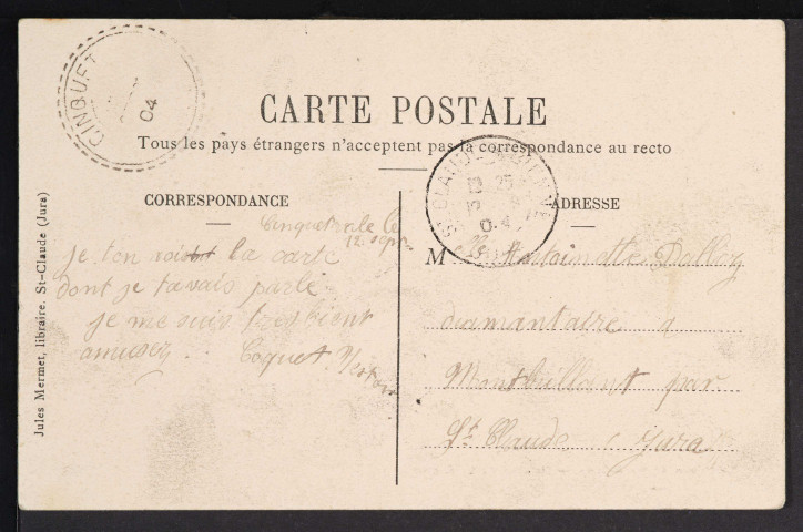 Environs de St-Claude – Douaniers à l’Em[…] (Jules Mermet, libraire. St-Claude) (1904)