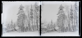 Bas du Parc Nazareth de Vers-en-Montagne sous la neige.