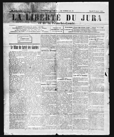 La Liberté du Jura et de la Franche-Comté. 1925-1926.