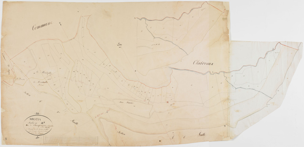 Soucia, section A, Champsigna, feuille 3.géomètre : Rosset fils