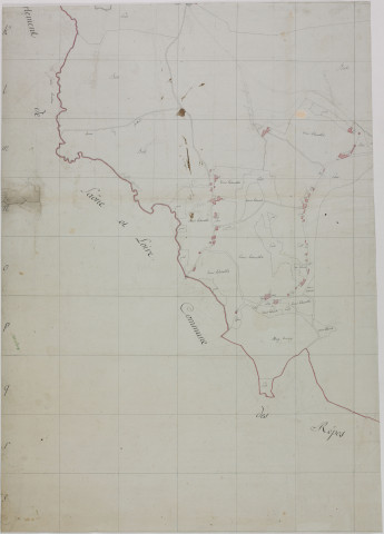 Bletterans, Larnaud et Villevieux, à l'encre, par Fabre. s.d. [1804-1807], Sud-ouest, 65 cm x 90 cm.