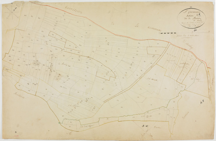 Saint-Germain-les-Arlay, section A, Bacoz, feuille 3.géomètre : Rosset