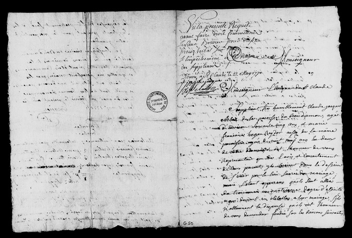 Dossiers instruits en 1770