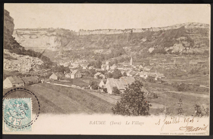 Baume (Jura) Le Village (Aubert Photo-Édit. Lons-le-Saunier) (1906)