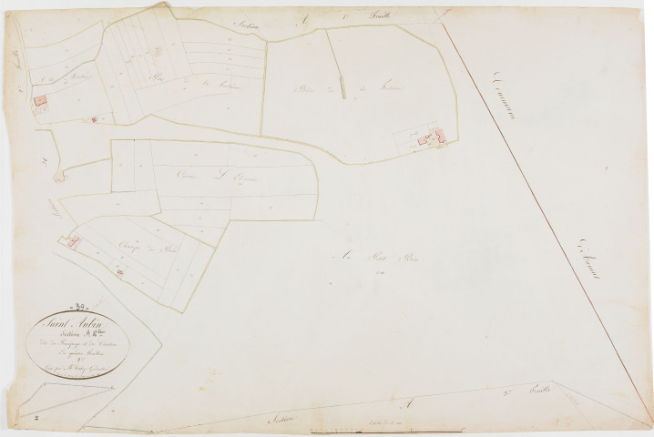 Saint-Aubin, section A, Récépage et Canton, feuille 2.1825] géomètre : Tabey