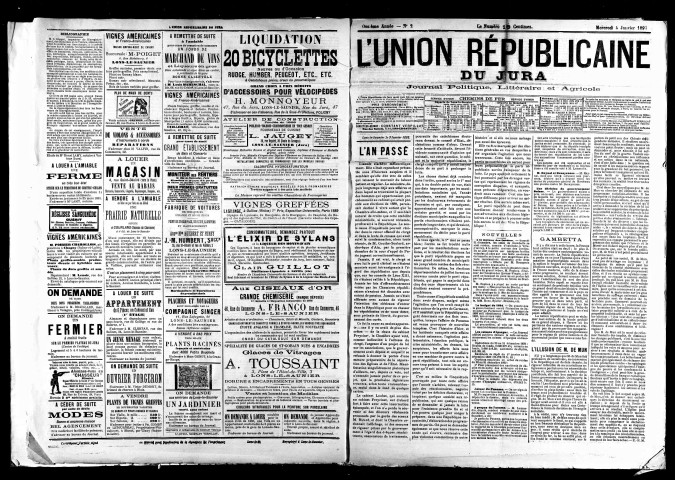L'Union républicaine du Jura. 1893.