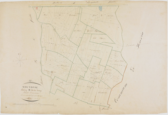 Moutonne, section B, sur Leuvay, feuille 2.géomètre : Trésy