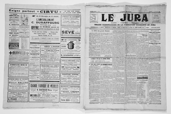 Le Jura socialiste, coopérateur, syndicaliste (1928)