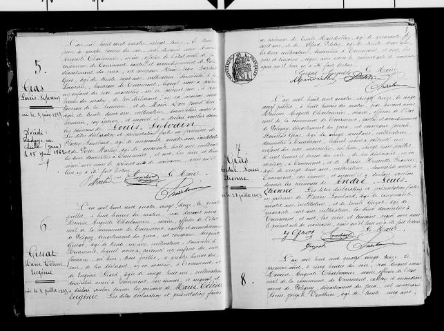 Naissances, publications de mariage.