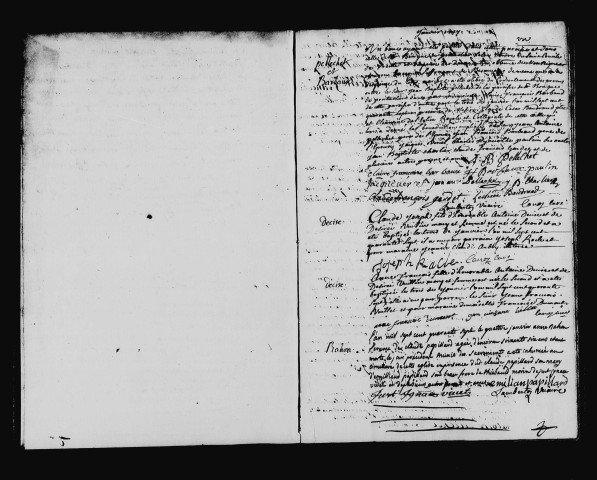 Série communale : Registres des baptêmes, mariages et sépultures, 3 janvier 1747 - 1er décembre 1748