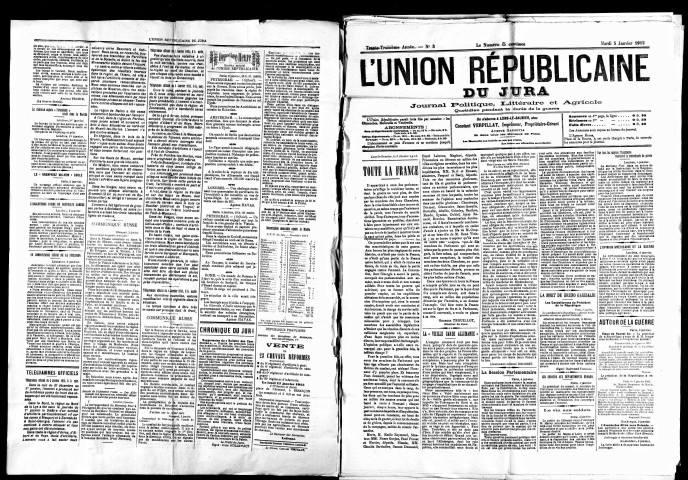 L'Union républicaine du Jura. 1er semestre 1915.