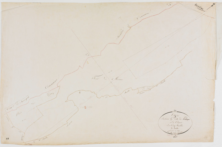 Onoz, section G, Parc et Crance, feuille 2.géomètre : Tabey