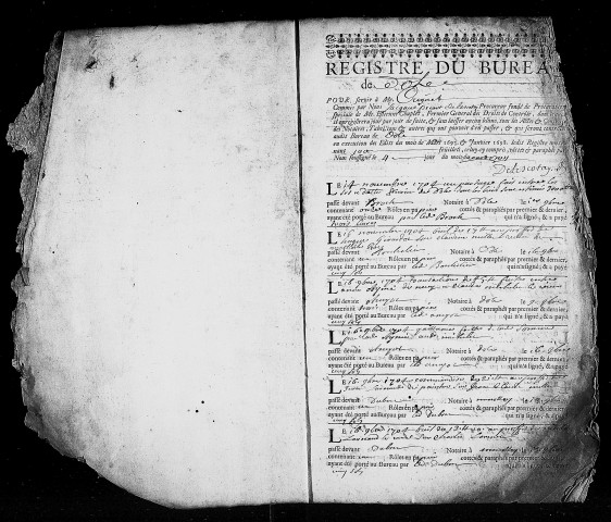 Registre du 14 novembre 1704 au 30 septembre 1705