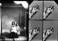 Trois enfants / Une statue