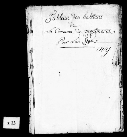 tableau nominatif de la population, an VII. Listes nominatives, s.d. (1836 ?), 1841, 1846, 1851, 1856, 1861, 1866.