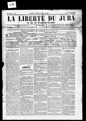 La Liberté du Jura et de la Franche-Comté. 1er semestre 1905.