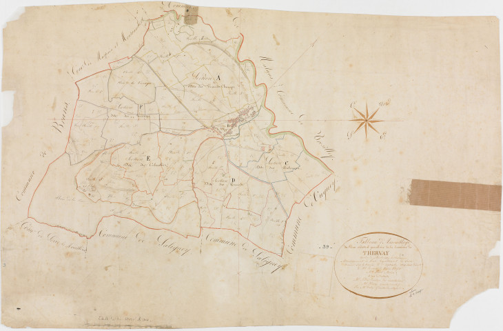 Thervay, tableau d'assemblage.géomètre : Tabey (aîné ?)
