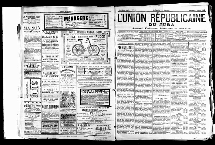L'Union républicaine du Jura. 1891.