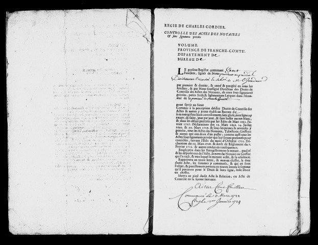 Registre du 3 mars 1722 au 1er janvier 1724