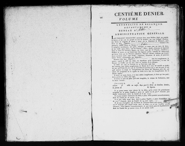 insinuation au centième denier (2 Janvier 1790 au 30 Frimaire An II)