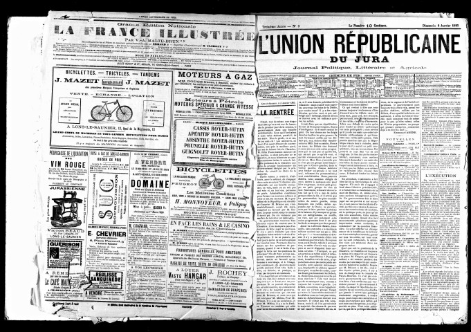 L'Union républicaine du Jura. 1895.
