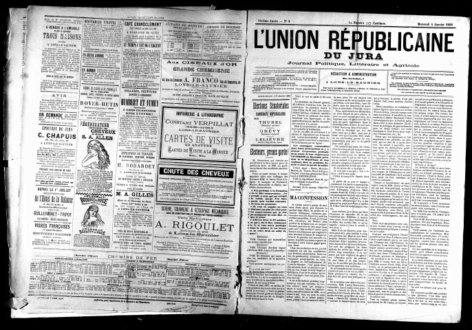 L'Union républicaine du Jura. 1888.
