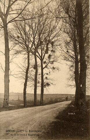 Sampans (Jura). Le Mont-Roland vu de la route d'Auxonne. Chalon-sur-Saône, imprimerie Bourgeois Frères.