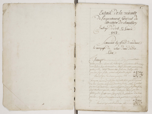 Chamblay.- Registre d'arpentement.