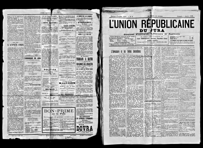 L'Union républicaine du Jura. 1925.