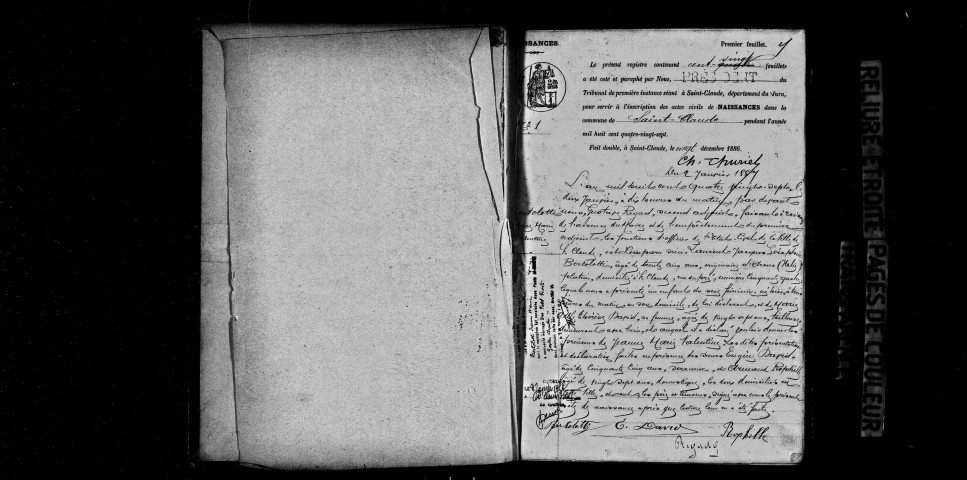 Naissances, mariages, décès, publications de mariage.