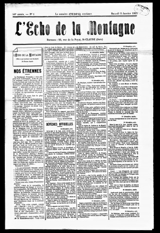 L'Echo de la Montagne. 1915-1917.