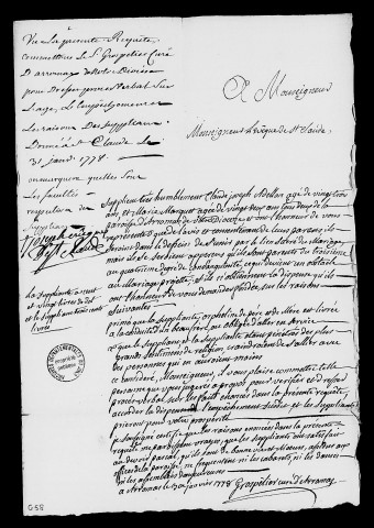 Dossiers instruits en 1778